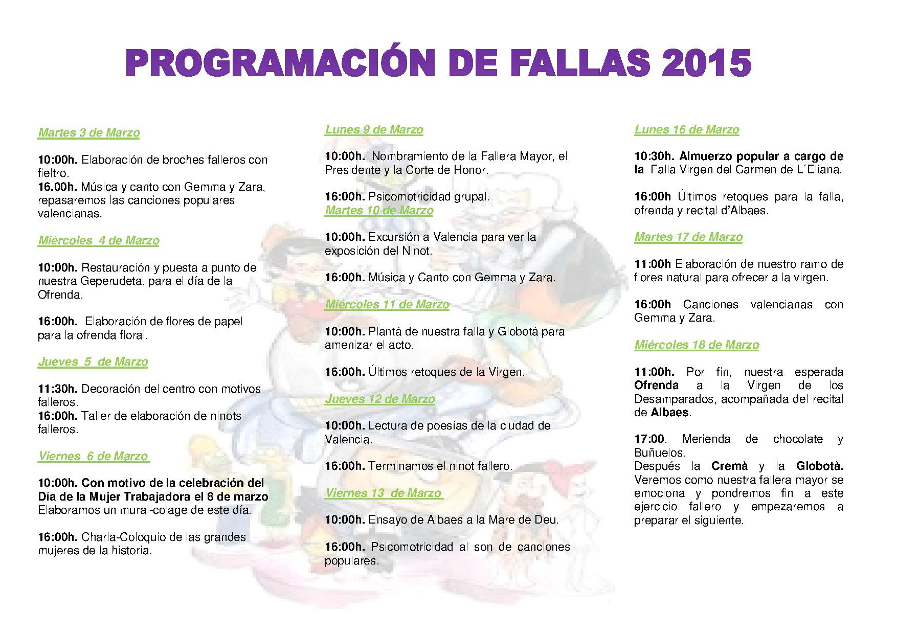 Programa de Fallas 2015 2